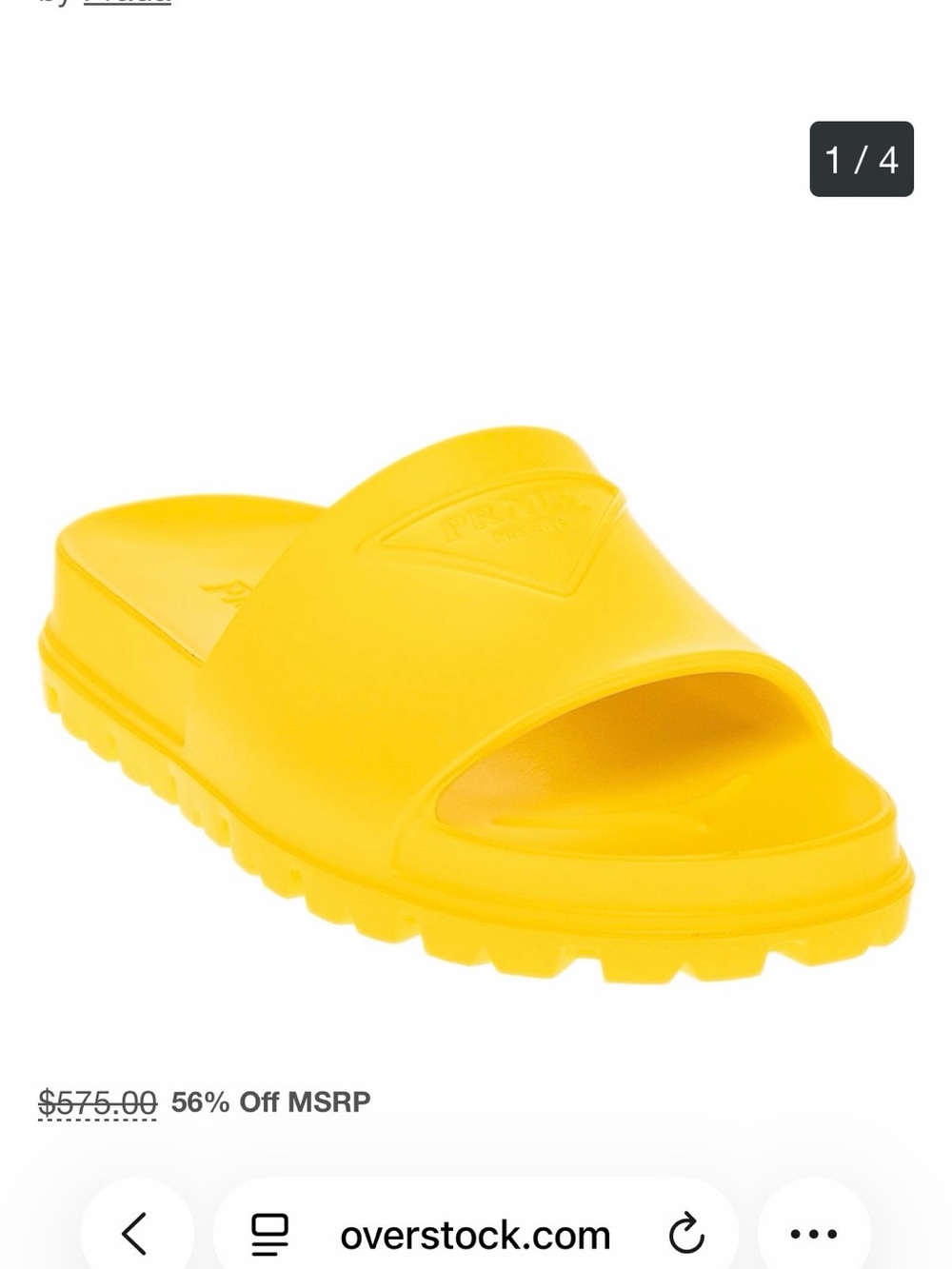 Prada Yellow Rubber Slide Sandals